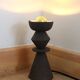 Totem lamp in chamotte black stoneware