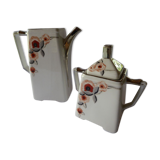 Cafetière carrée et sucrier