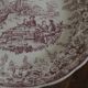 Large vintage shallow dish Lunéville KG – French earthenware, purple country decor – 30 cm