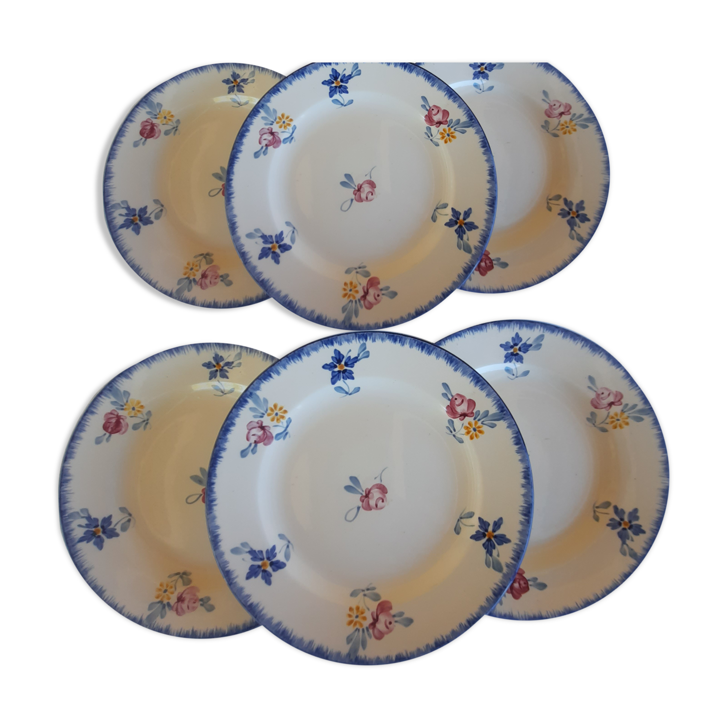 6 old small plates series Mary-Lou de Sarreguemines