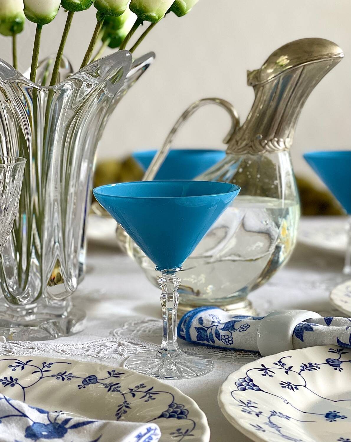 6 crystal cocktail glasses