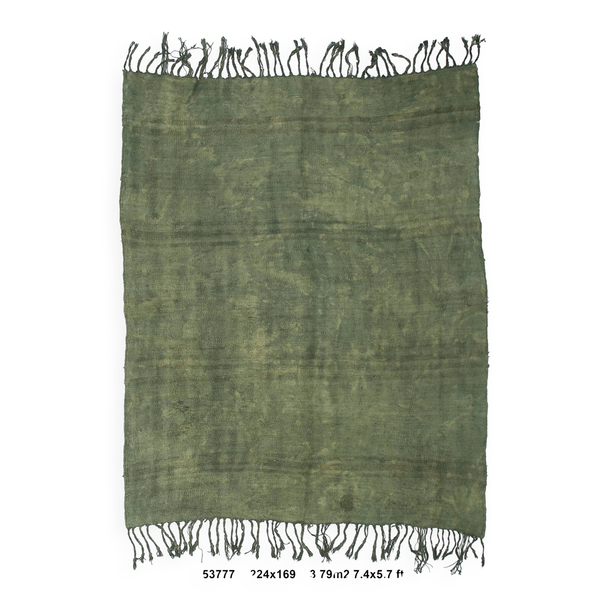 Tapis uni vert kaki esprit naturel bohème, 169x224 cm