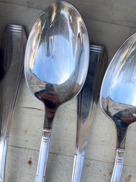 12 Silver Metal Spoons