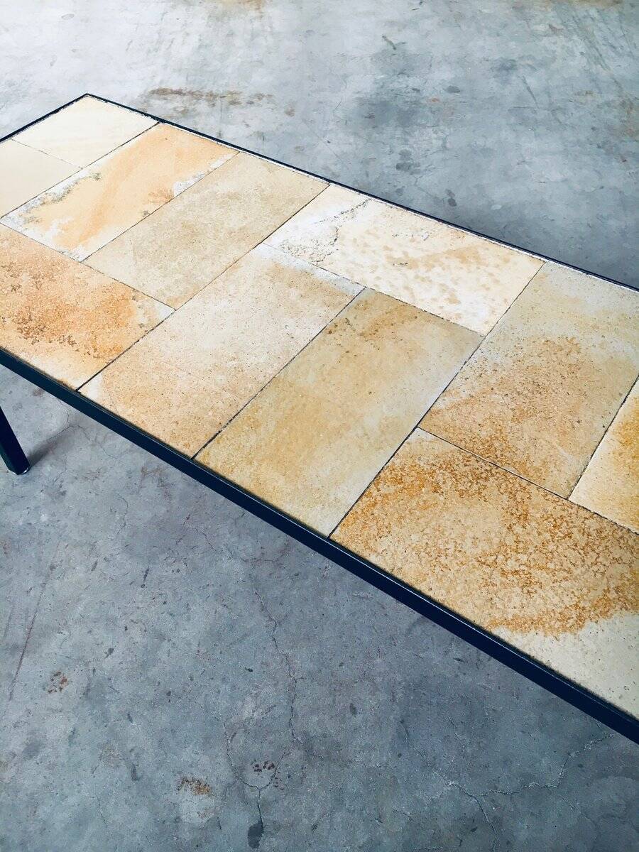 Mid-Century Minimalist Ceramic Tile Coffee Table, France, 1960s