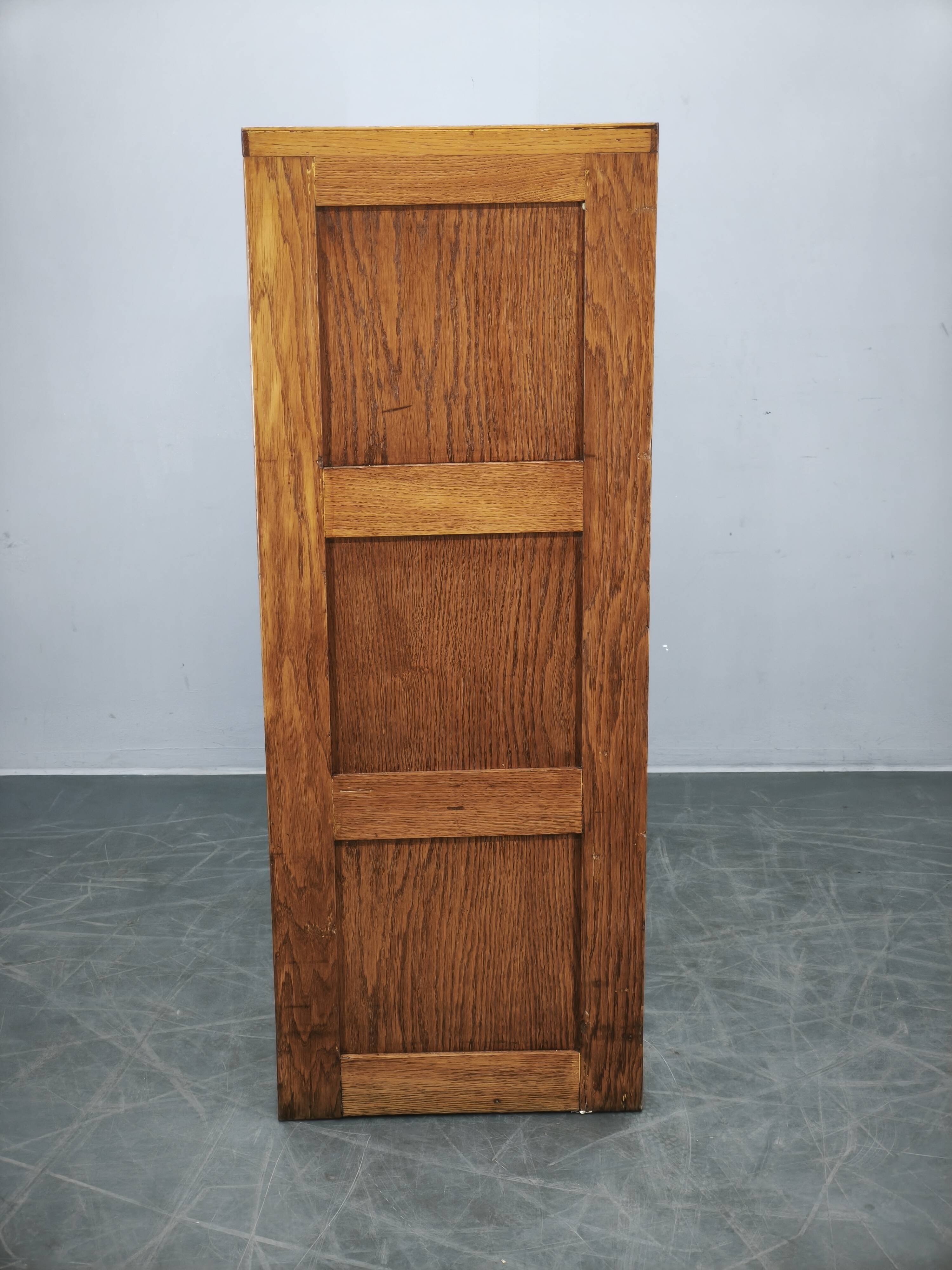 1930s Czech Oak Glass Bookcase from a Baťa Factory