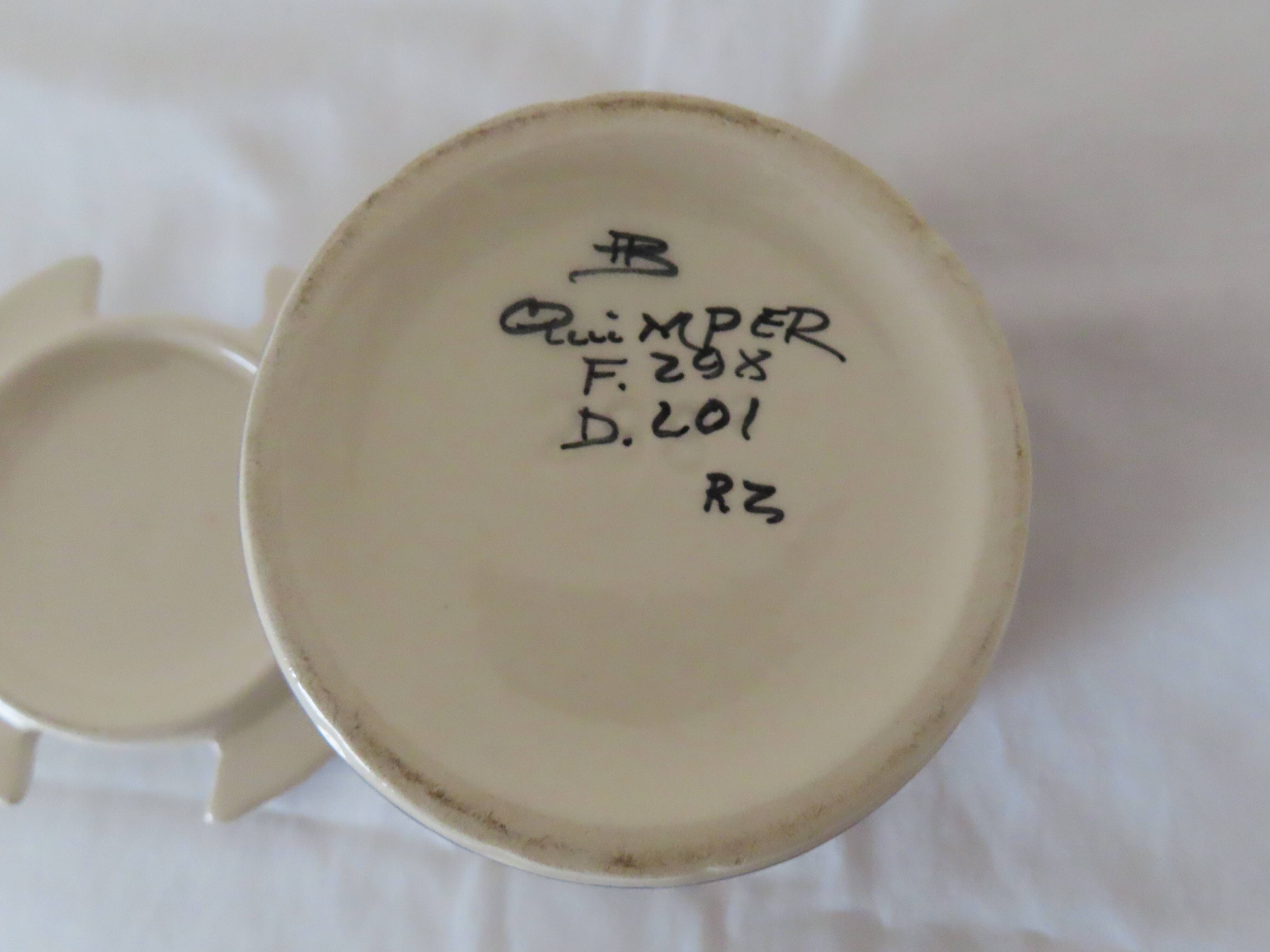 Butter dish, HB Henriot earthenware, Quimper