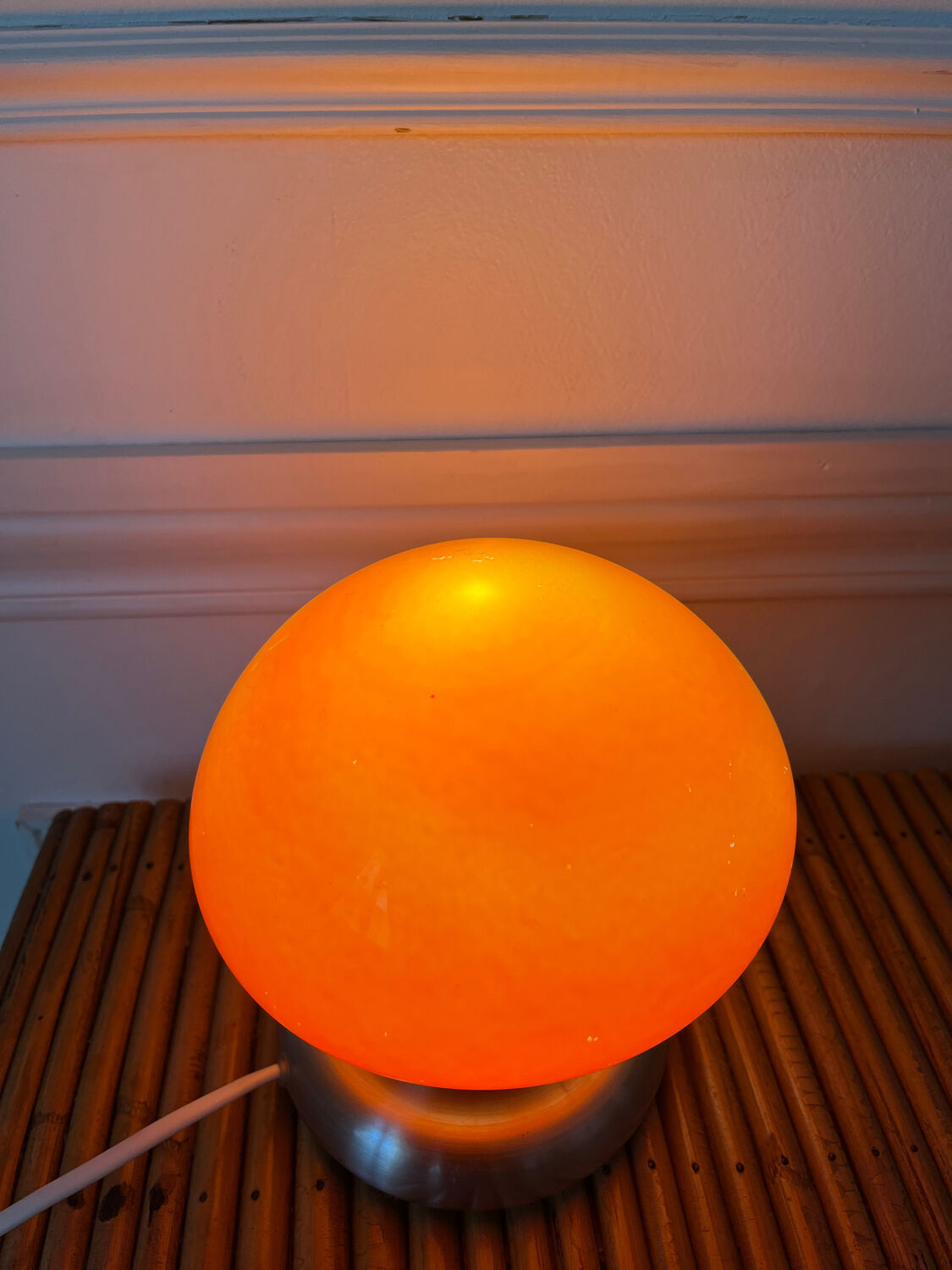 Vintage orange UFO touch lamp