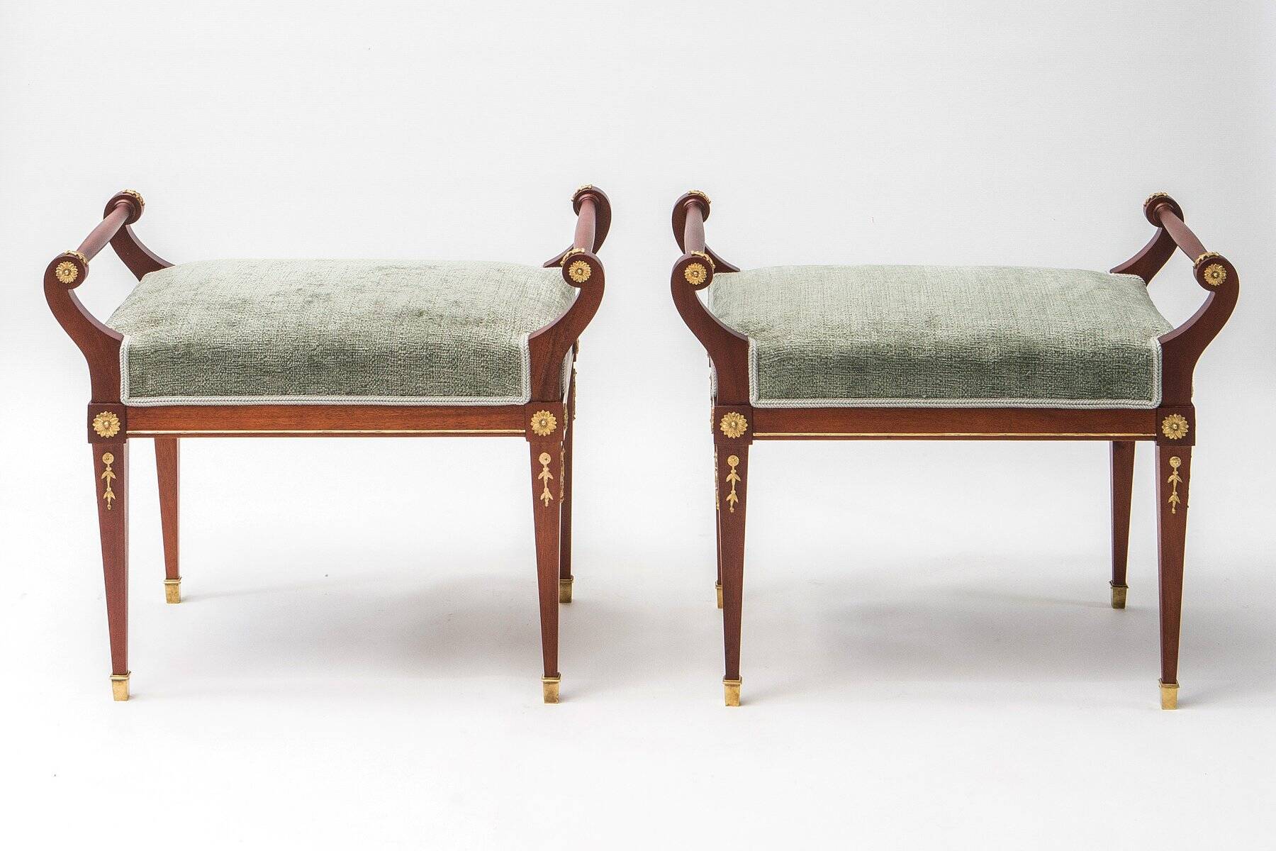 Ottomans antiques de style Empire, années 1890, lot de 2