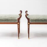 Ottomans antiques de style Empire, années 1890, lot de 2