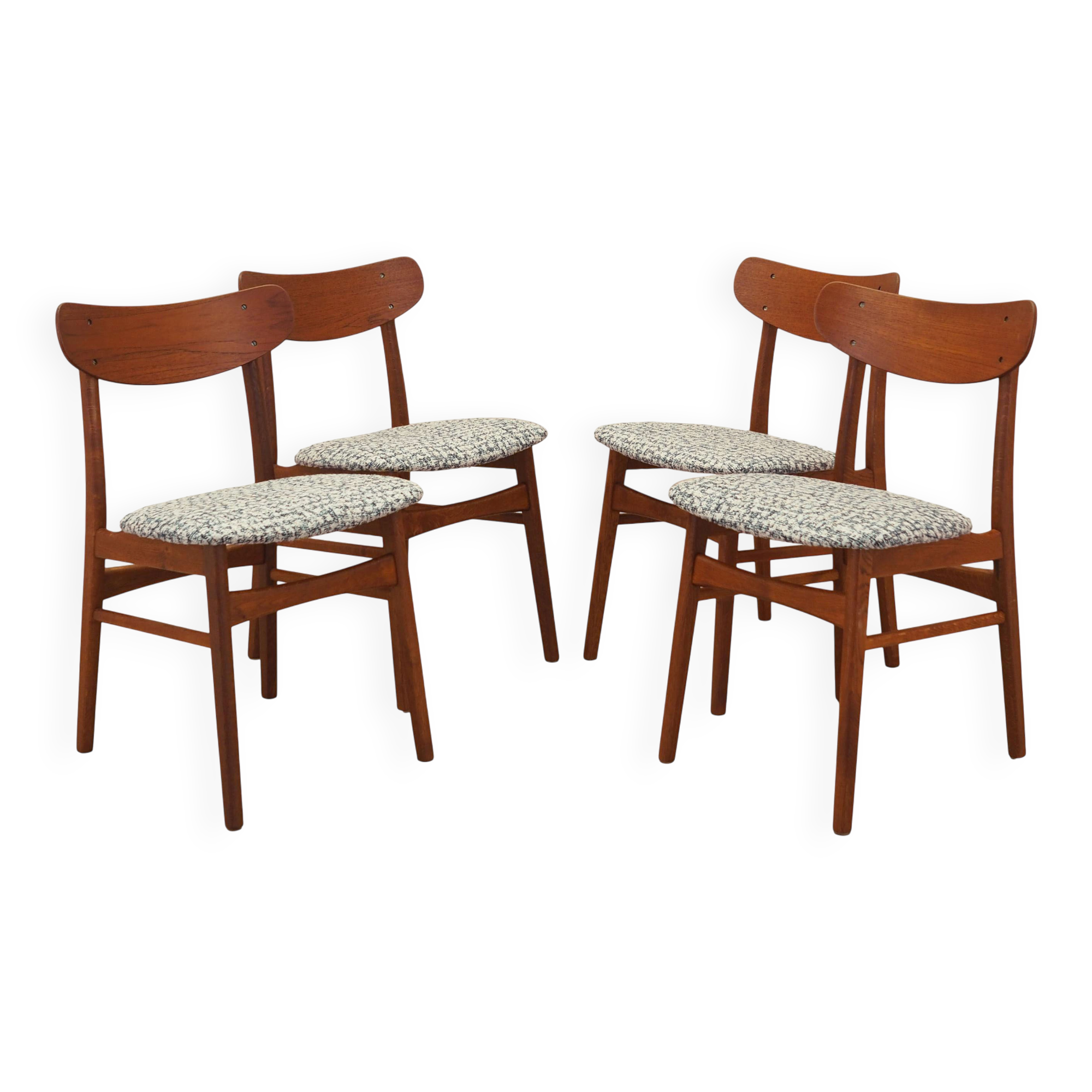 Set of four teak chairs, Danish design, 1970s, made in Denmark