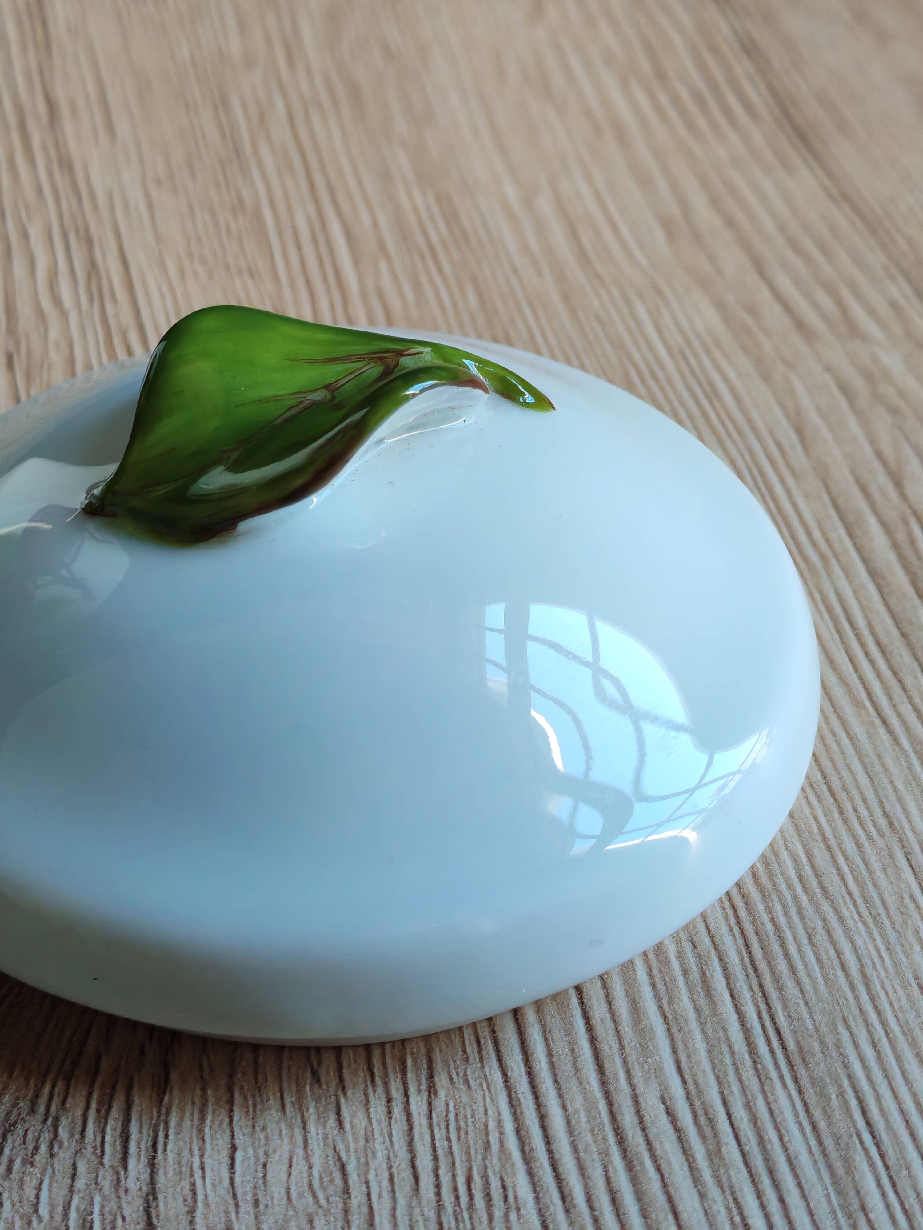 Porcelain jam pot with hand-painted plum design, signed sweet jar.