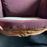 Set of 2 armchairs and 1 bench Louis XV-style