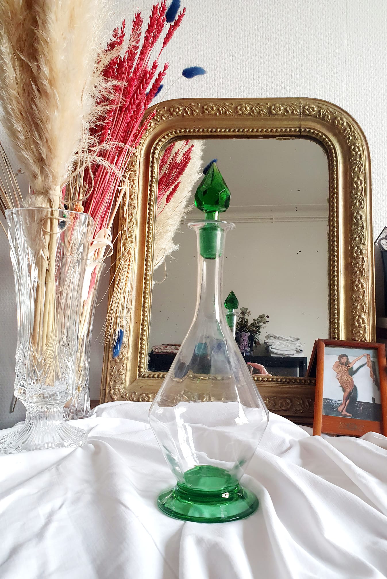 Green Art Deco decanter