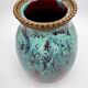 Vase CAB (Ceramics of Art from Bordeaux), turquoise green and red glaze.