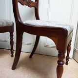 Pair of English Mahogany Sheraton Side Chairs, 1830s