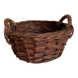 Braided wicker basket