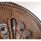 Headboard rattan peacock