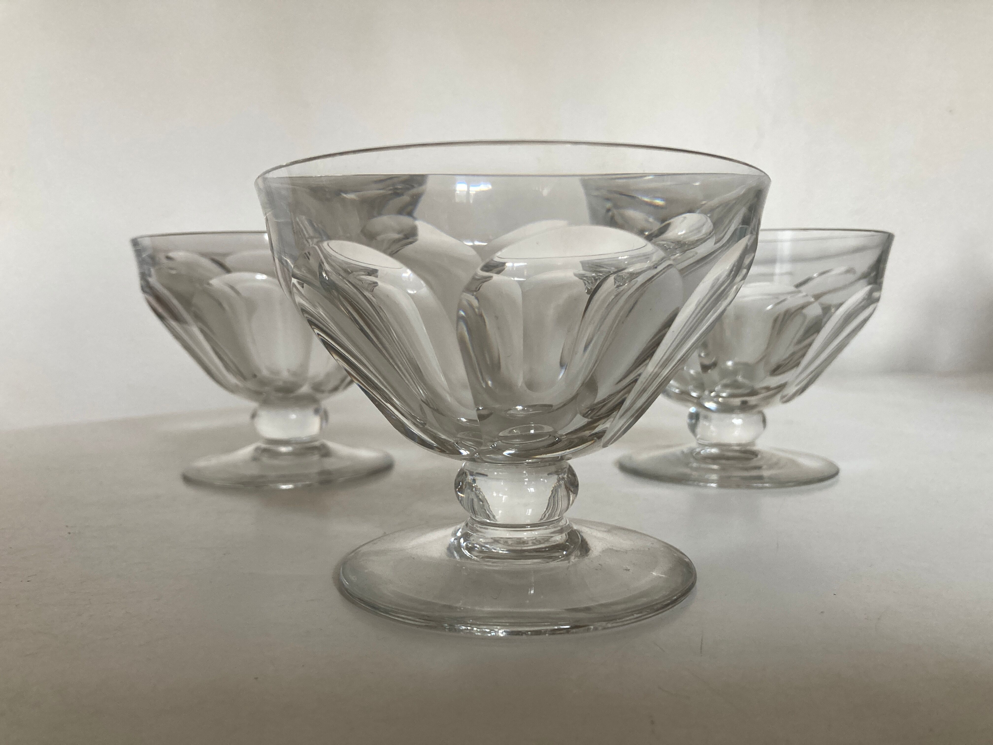 Set of 3 champagne glasses Harcourt Talleyrand crystal Baccarat