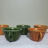 5 coffee or tea cups signed Longchamp