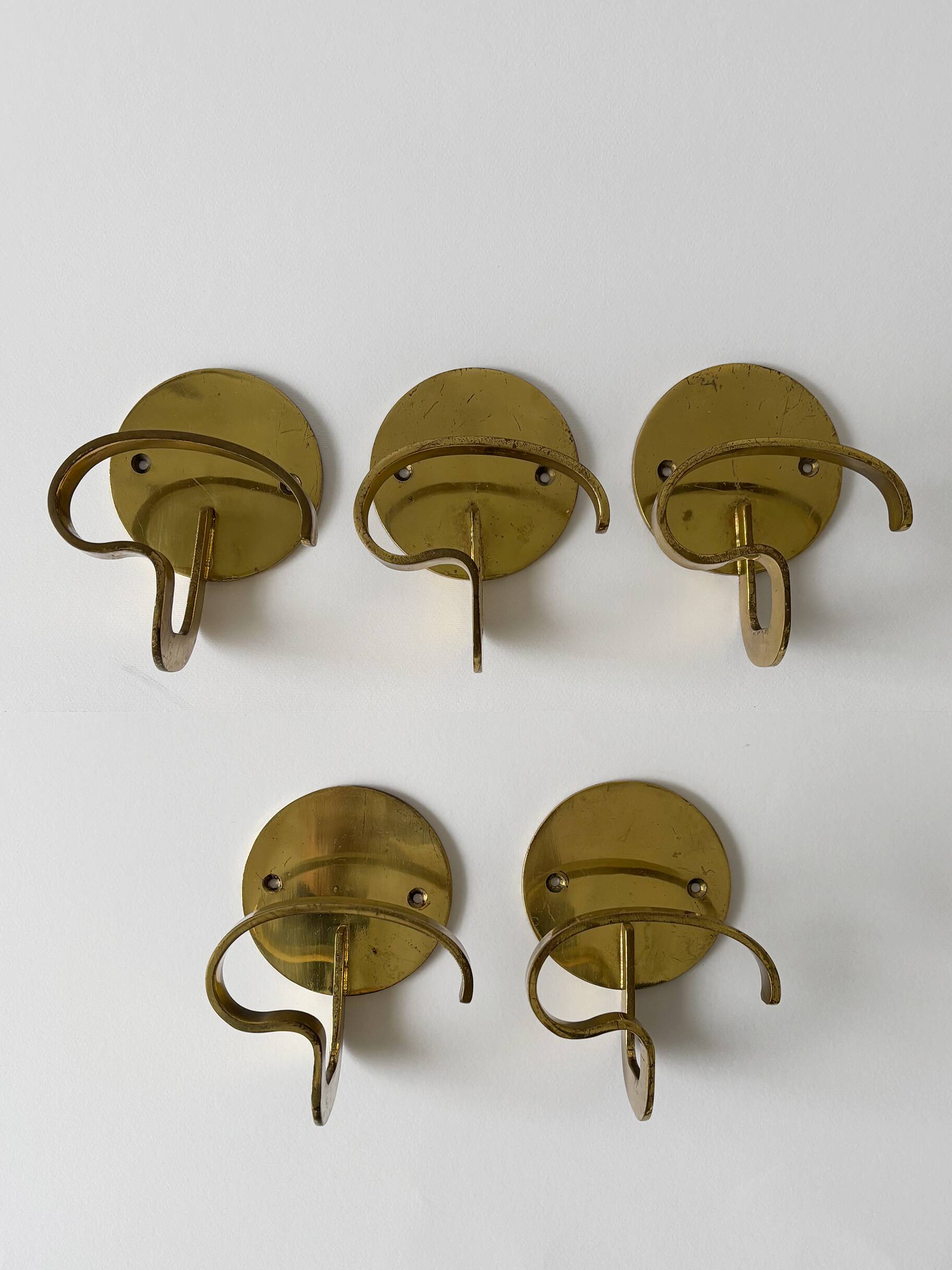 Luigi Caccia Dominioni Azucena brass wall coat hanger