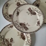 Set of 4 Sarreguemines plates, Royat model, 19th century, early 20th century