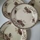 Set of 4 Sarreguemines plates, Royat model, 19th century, early 20th century