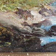 oil on canvas 19th century landscape of the Pyrenees by Alfred Godchaux