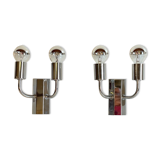 Pair of geometric wall lamps years 70 space age