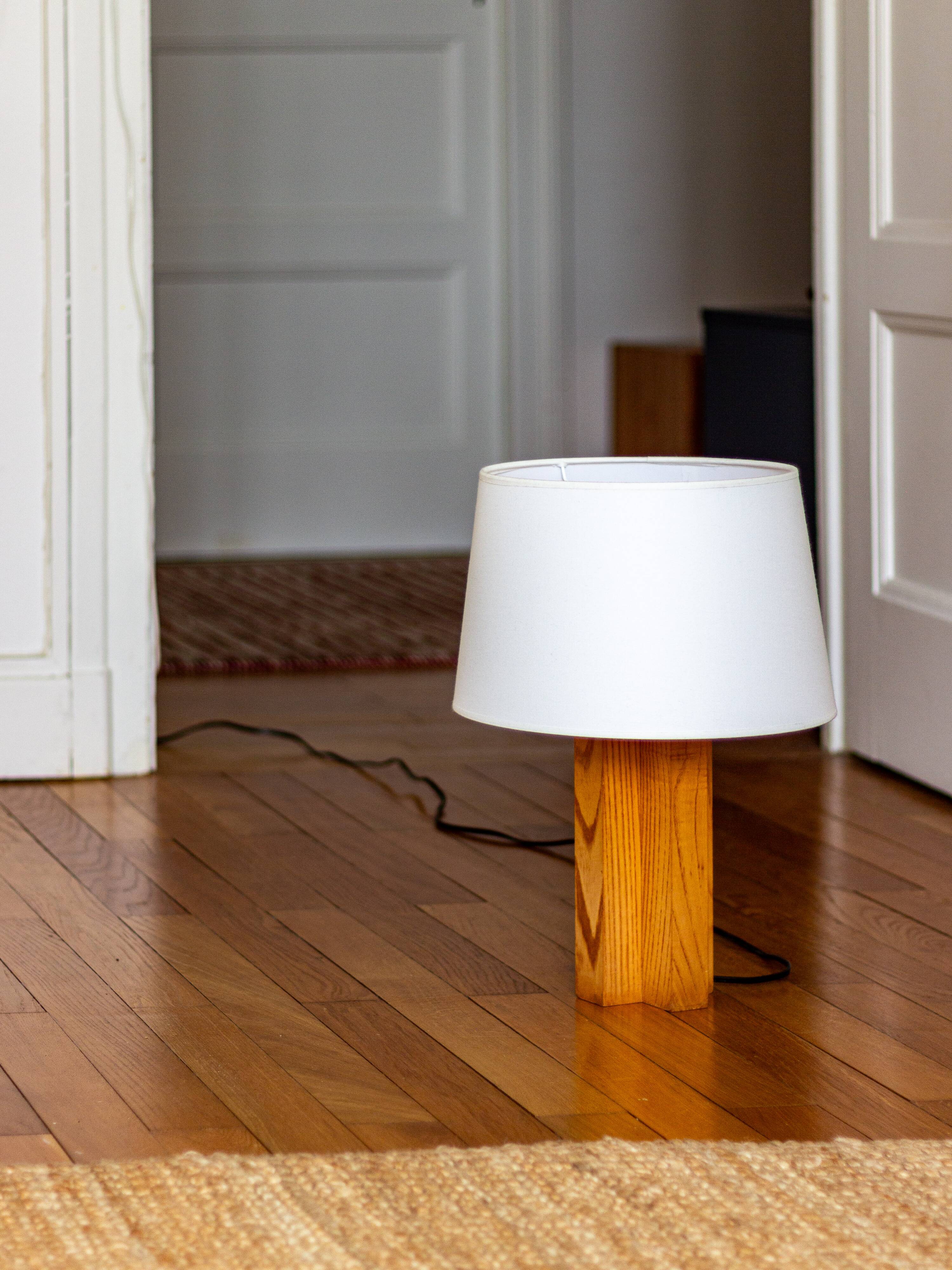 Wooden lamp base in a cross shape, 1970s-80s