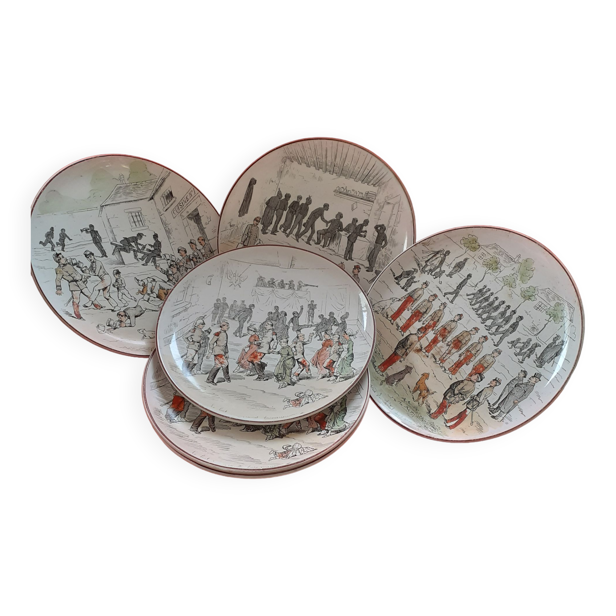 6 Terre de Fer Choisy plates