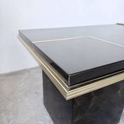 "Rizzo" lacquered and brass coffee-bar table from the 1970s.