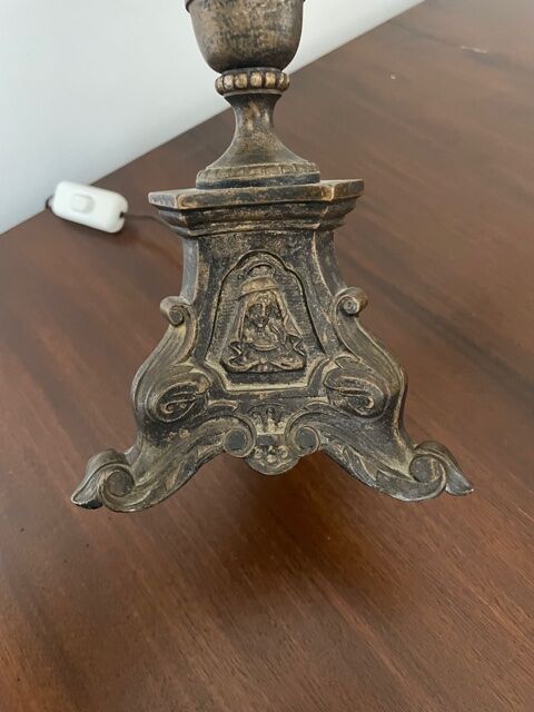 Lamp pique candle bronze silver nineteenth century