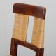 Set of 4 wooden chairs with rush seats, French work, 1940.