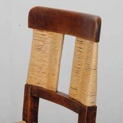 Ensemble de 4 chaises paillées en bois, travail français, 1940