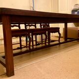 Antique solid oak table and tiled top