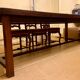 Antique table in solid oak with a tiled top