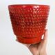 Grand cache-pot vintage en céramique allemande, texture fraise rouge