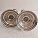 Pair of silver bronze torches, XIXth