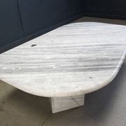 Table basse vintage en marbre blanc, années 1970