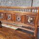 Breton chest bench hunting scene in chene