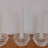 3 Arques crystal candle holders “royale” model