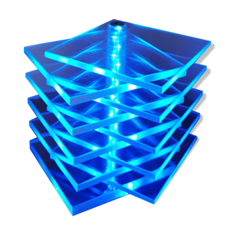 Multi-position lamp plexi led blue ikea vintage
