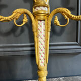 Pair of nineteenth century sconces in bronze and porcelain