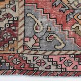 3x9 Rug For Hallway Antique Red Vintage Runner Rug, 102x261Cm SK 3931