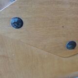 Baumann Baby Coquille children's armchair in bent wood with splayed legs.