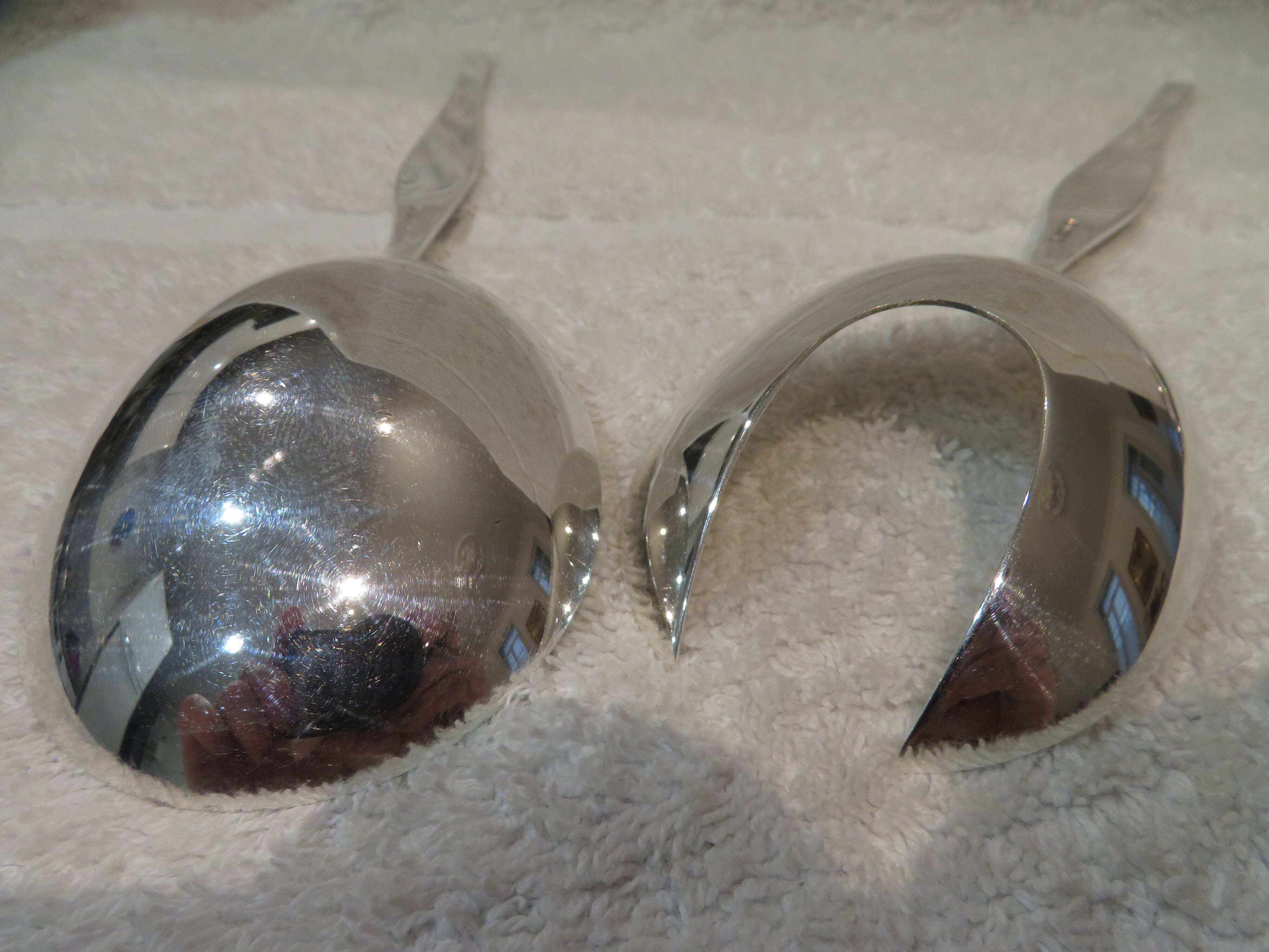 Cuillère et fourchette de service métal argenté orfèvre Christofle Duo