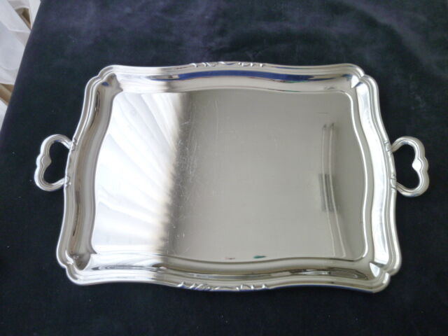 Stainless steel serving tray 44.5 x 33 cm