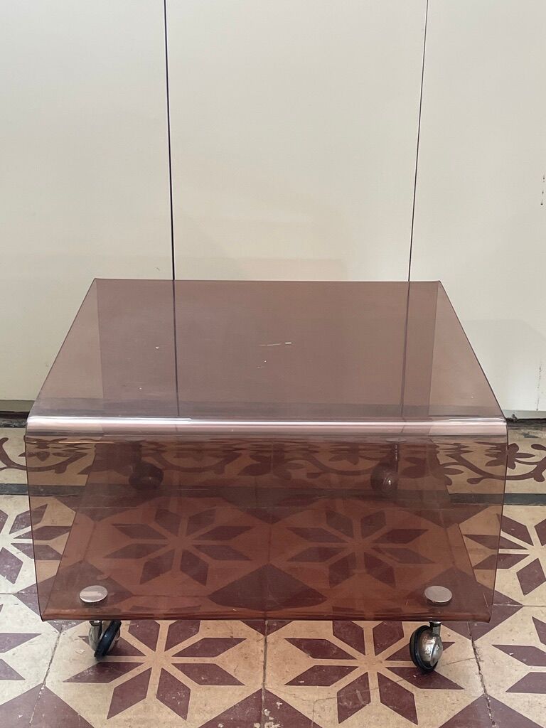 smoked plexi coffee table