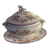 Sauce boat with lid in Sarreguemines earthenware 1860-1919