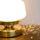 Vintage globe-laying lamp in white opaline